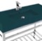 Green Console Sink With Chrome Base, Modern, 40